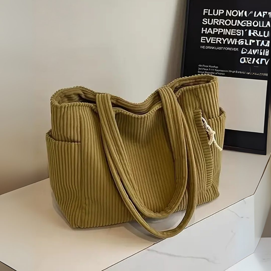 Selina | Ribbed Drawstring Bag