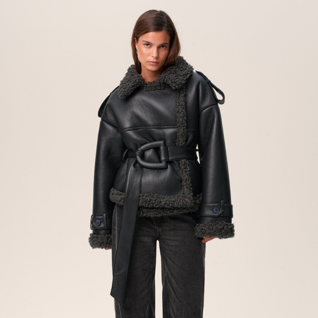 Fiona | Belted Shearling Coat