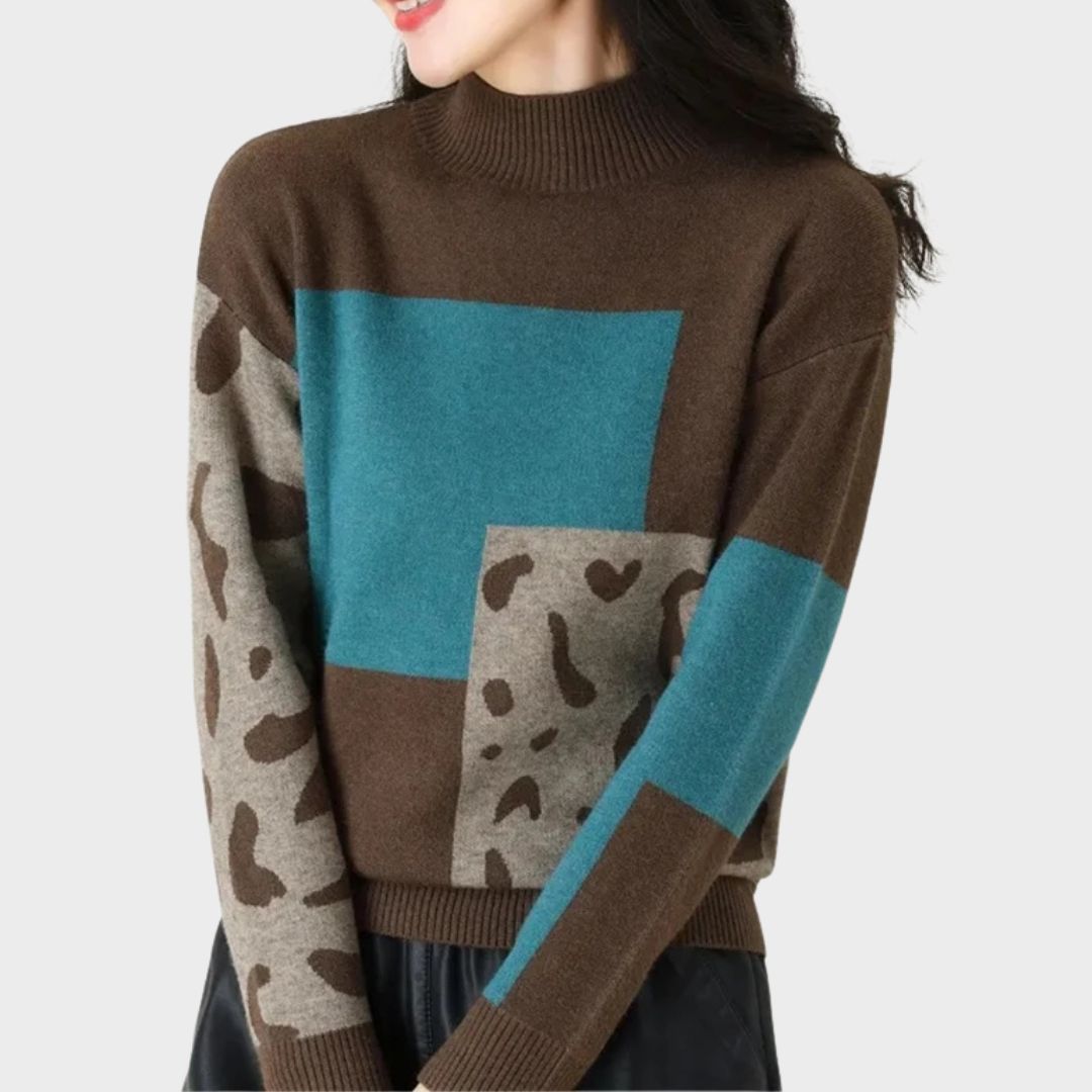 Teresina H. | Comfortable High Collar Sweater