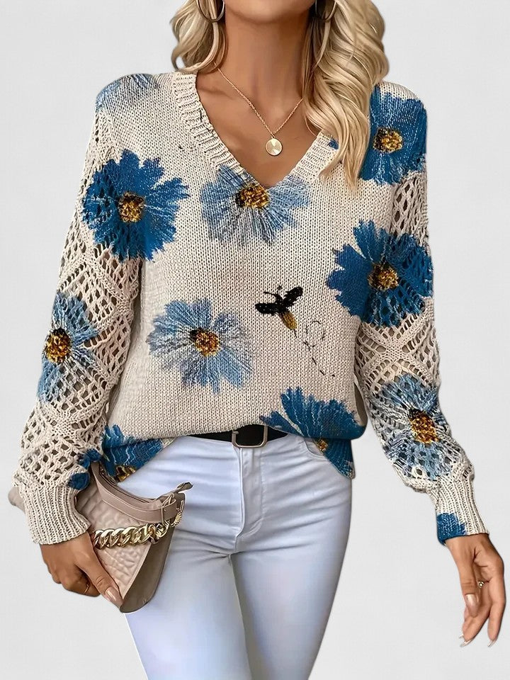 Trista | Elegant Floral Pullover