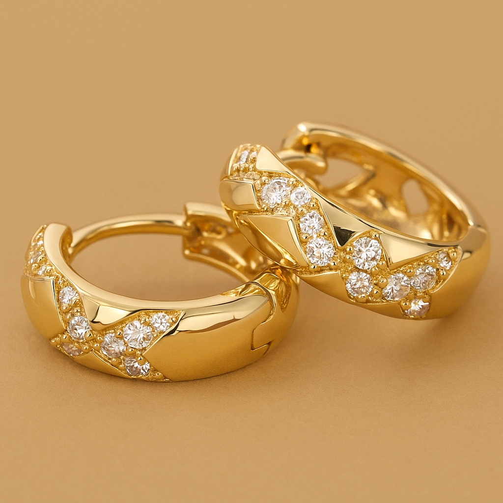 Elegant Bohemian Cross Hoop Earrings – Moissanite Sparkle