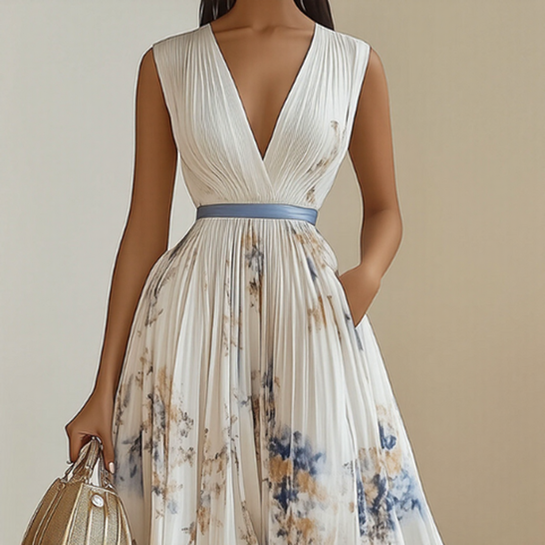 Milano | Elegant Pleated Maxi Dress