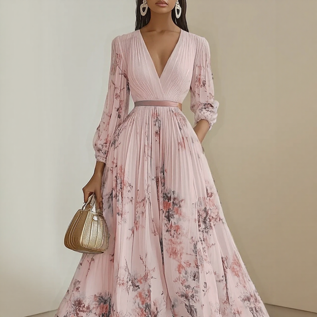 Milano | Elegant Pleated Maxi Dress