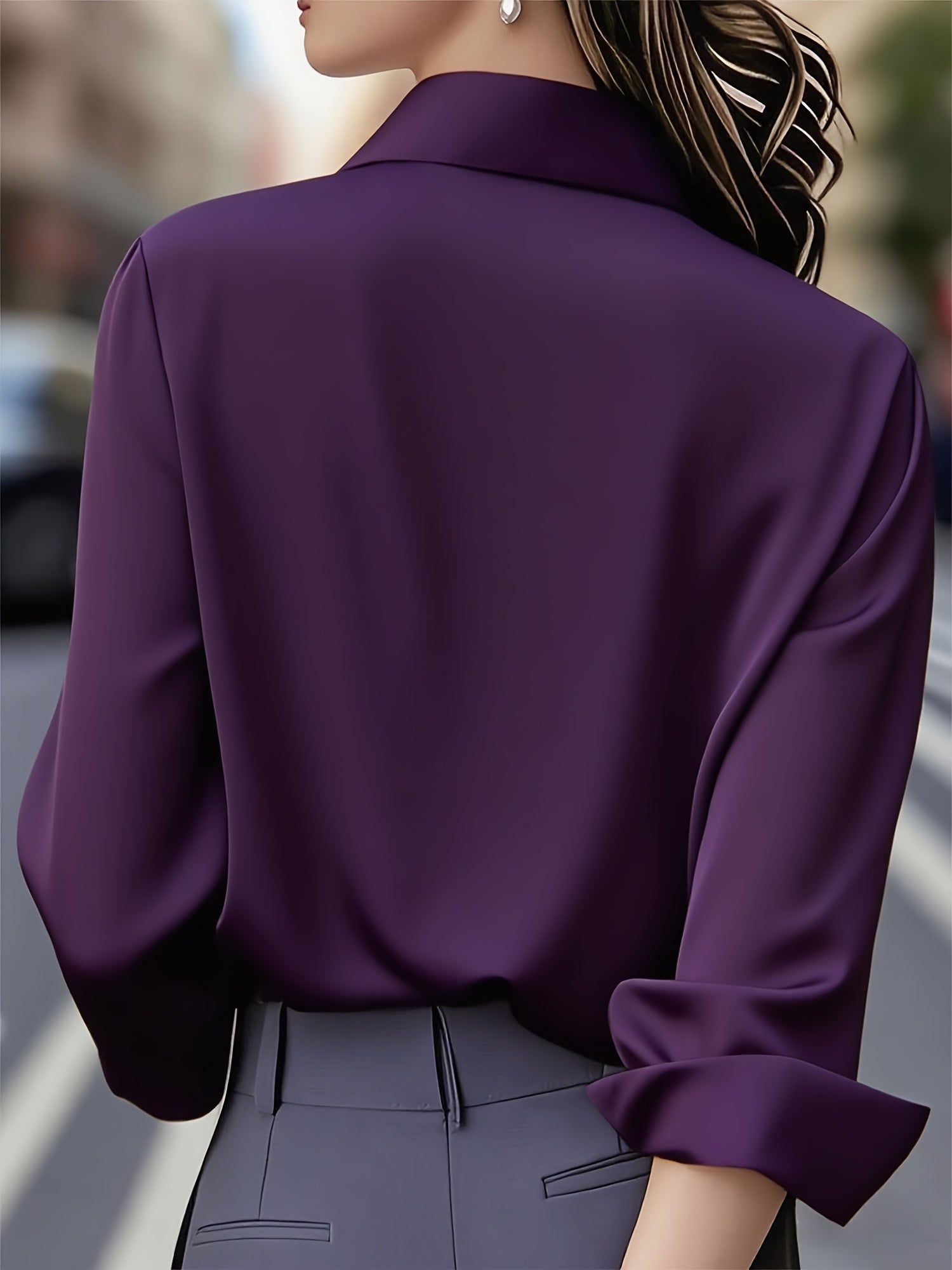 Ellen | Stylish Long-sleeved Blouse With Button Placket