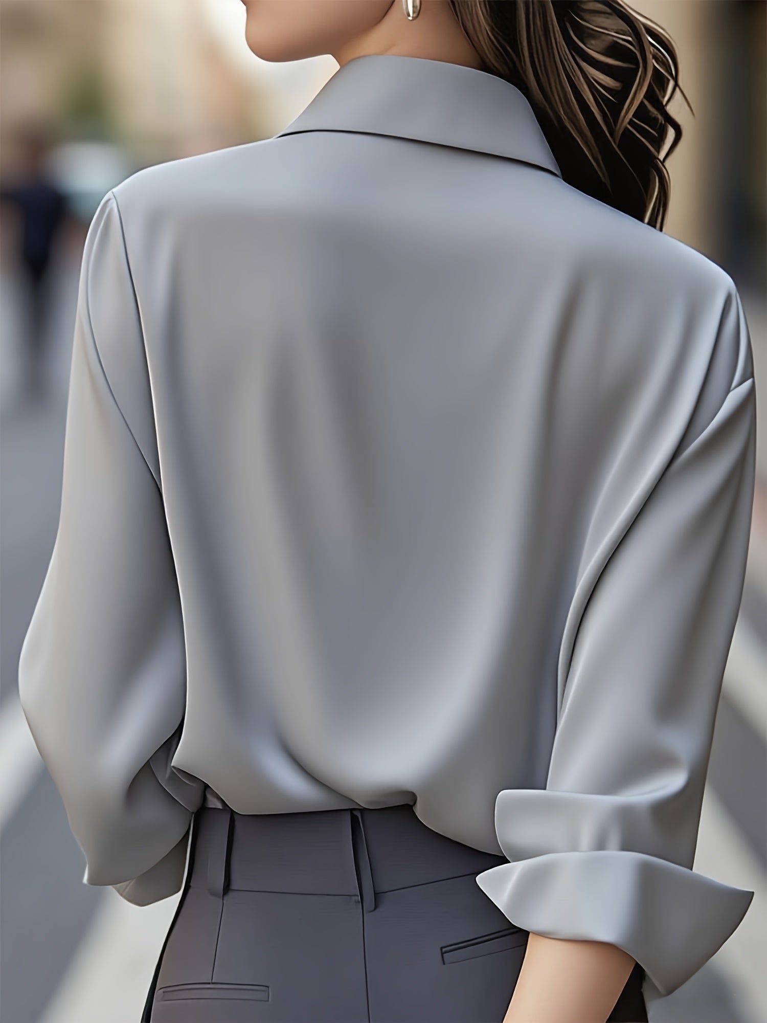 Ellen | Stylish Long-sleeved Blouse With Button Placket