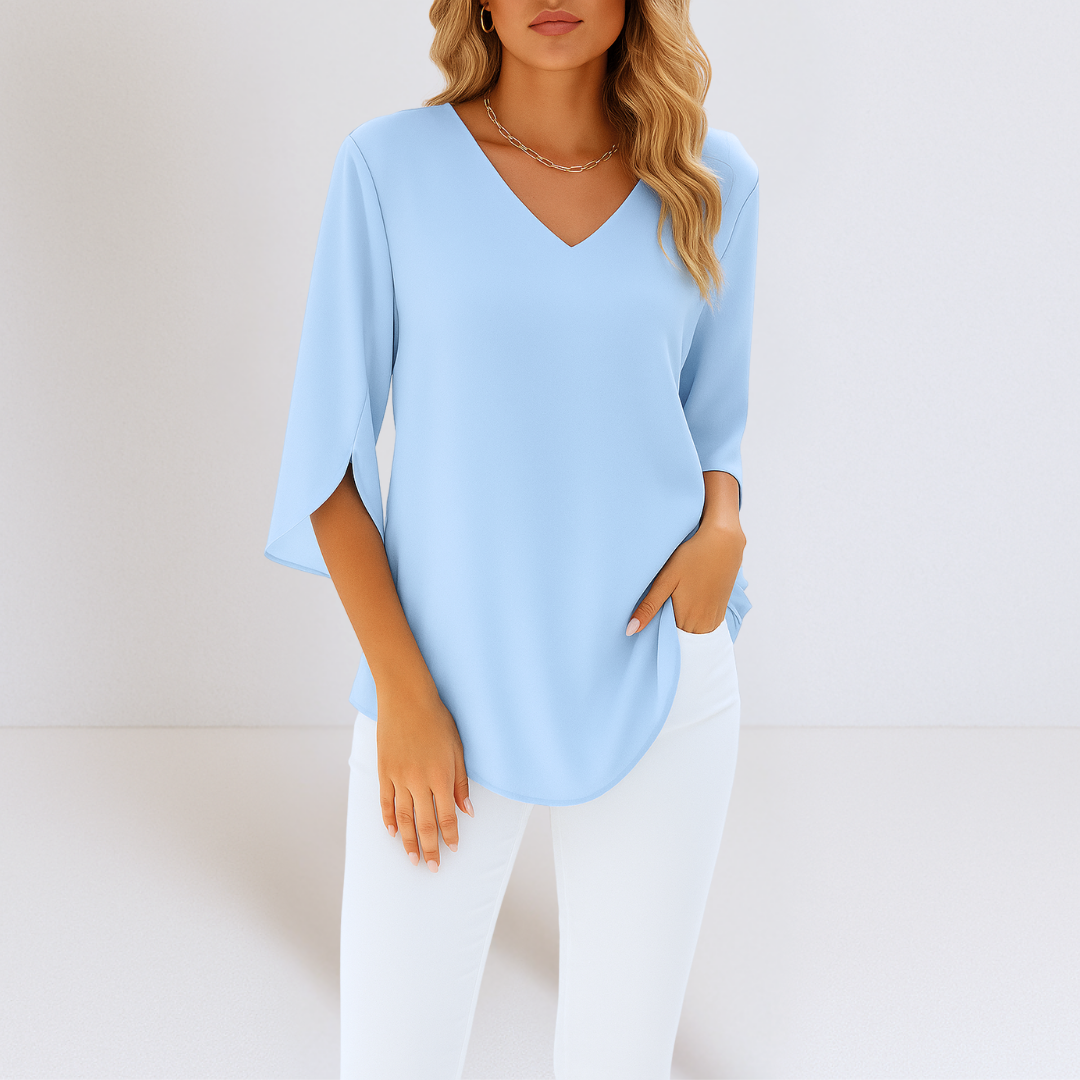 Lara | Elegant V-Neck Top With Tummy Coverage