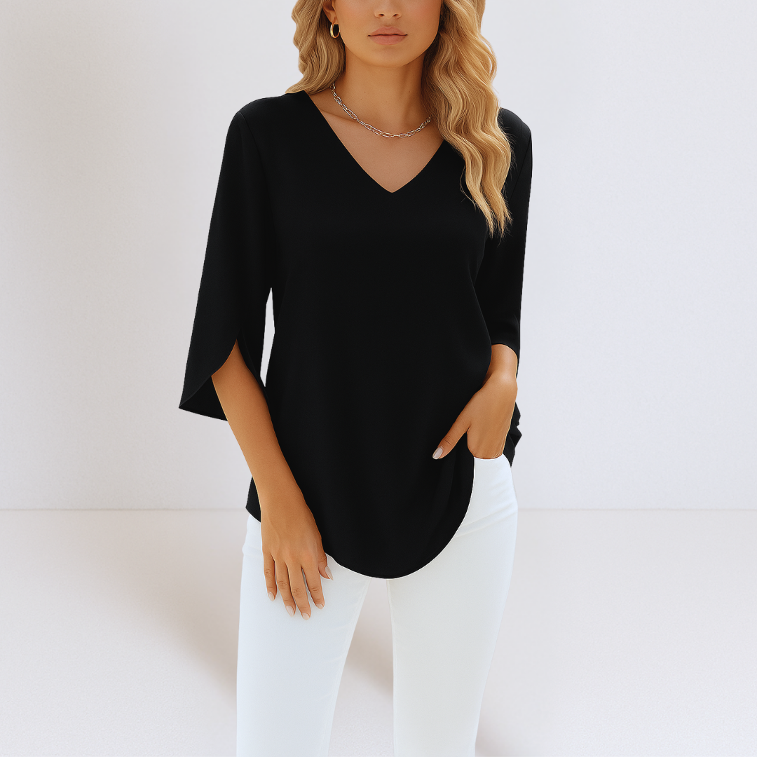 Lara | Elegant V-Neck Top With Tummy Coverage
