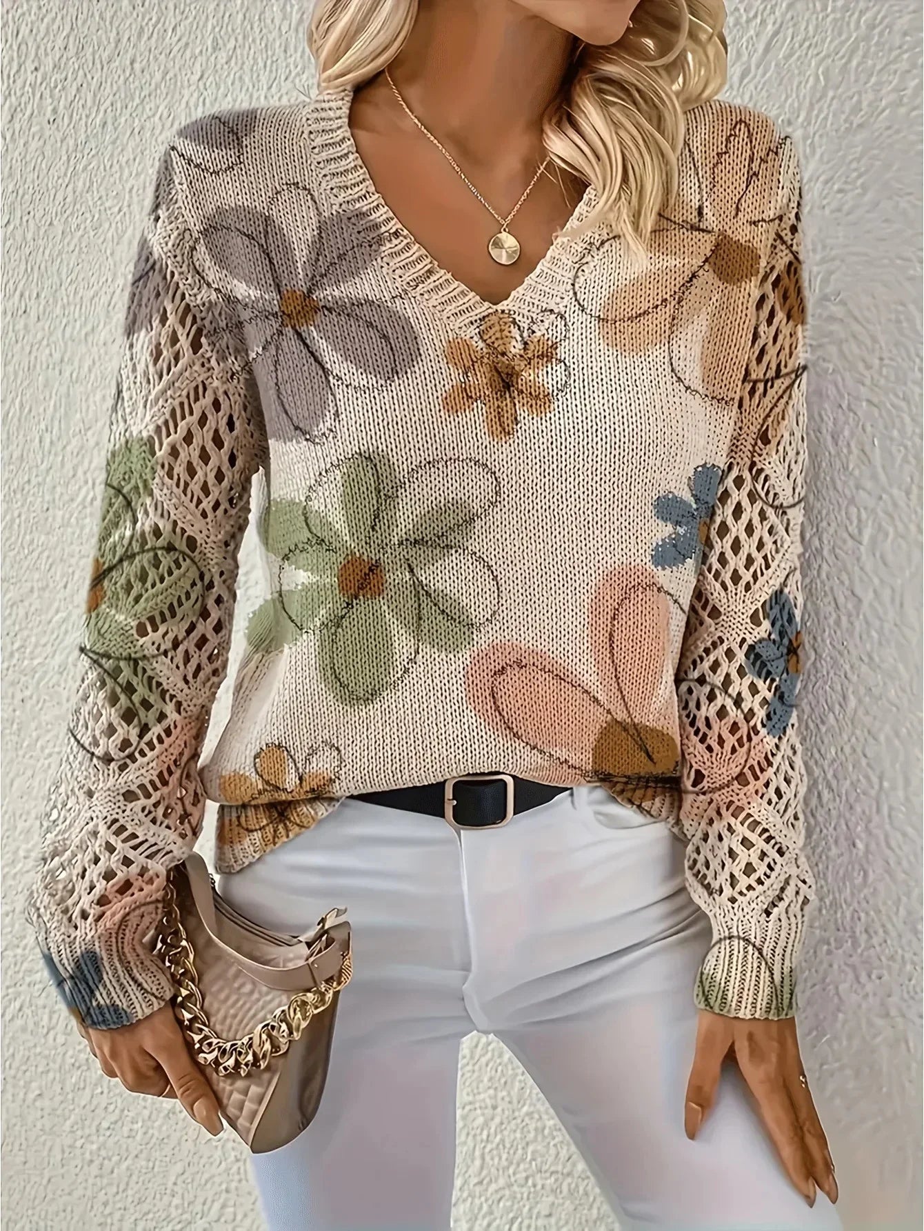 Trista | Elegant Floral Pullover
