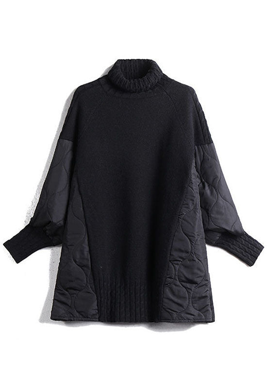 Lucy | Quilted Patchwork Turtleneck Sweater