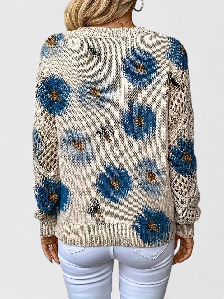 Trista | Elegant Floral Pullover